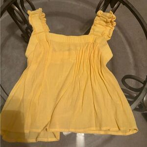 E&M yellow linen tank
